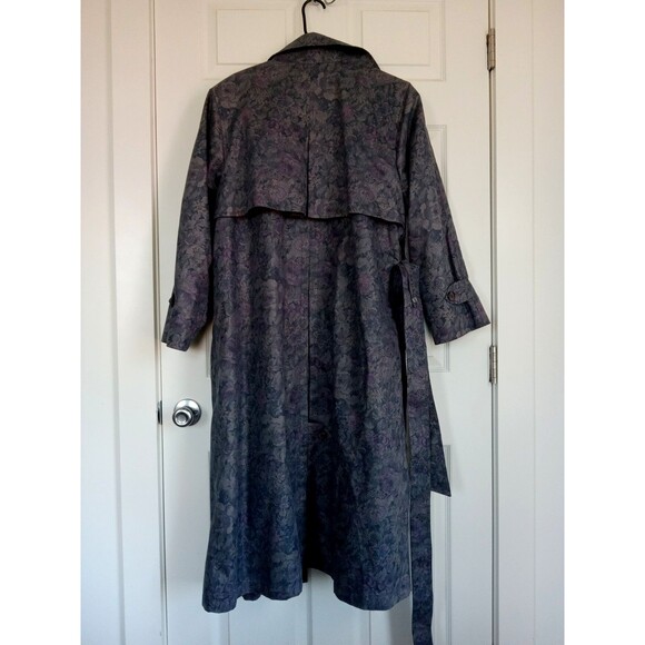 VTG London Fog Wamsutta Woven Tapestry Trench Coat Wms Sz 12 Petite - Picture 10 of 15